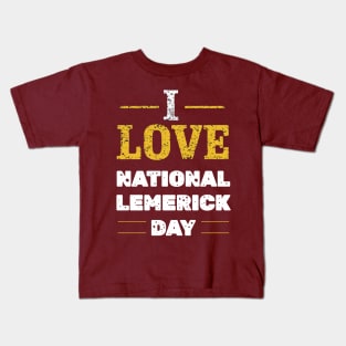 I Love National Limerick Day Retro Vintage Kids T-Shirt